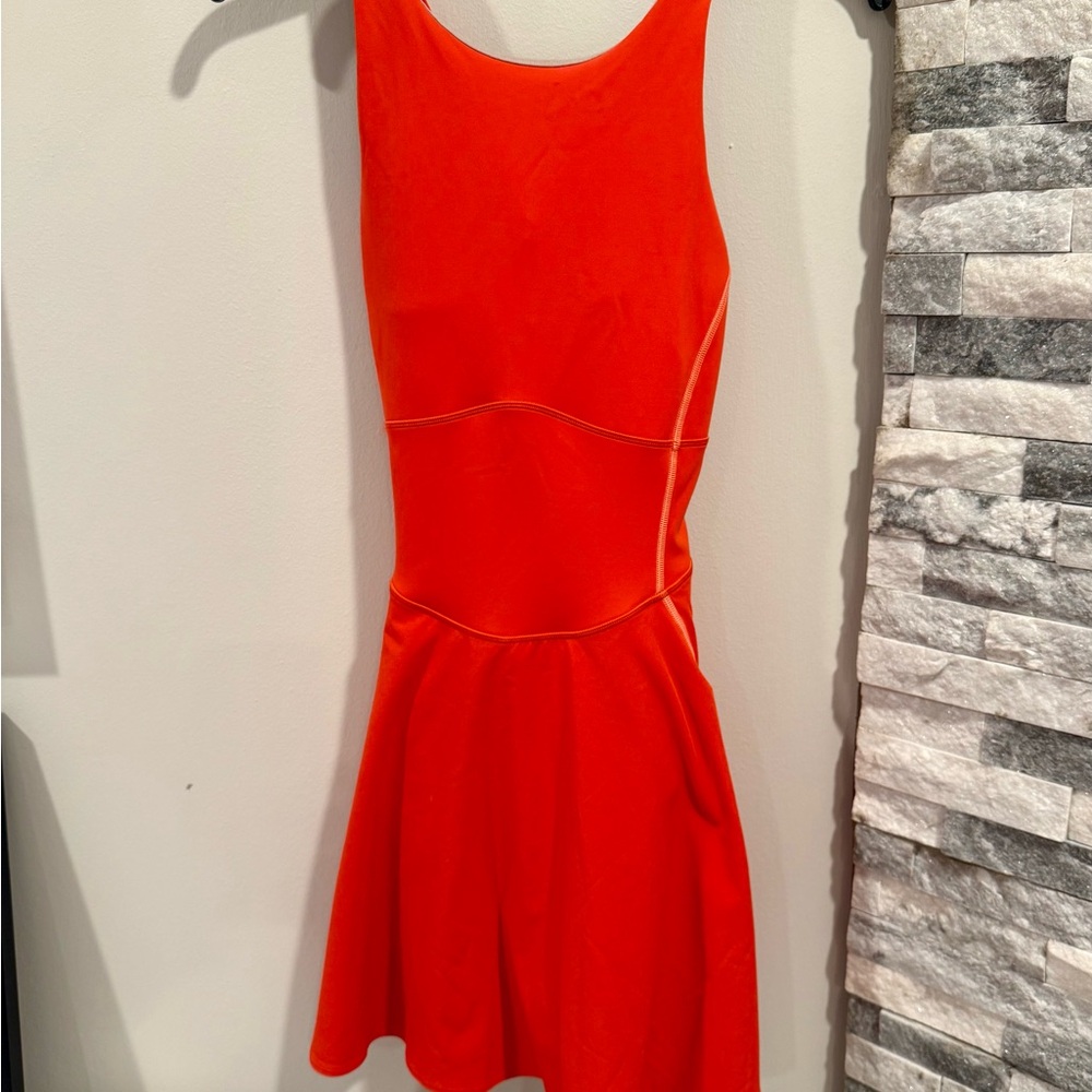 Vibrant Orange Sleeveless Dress